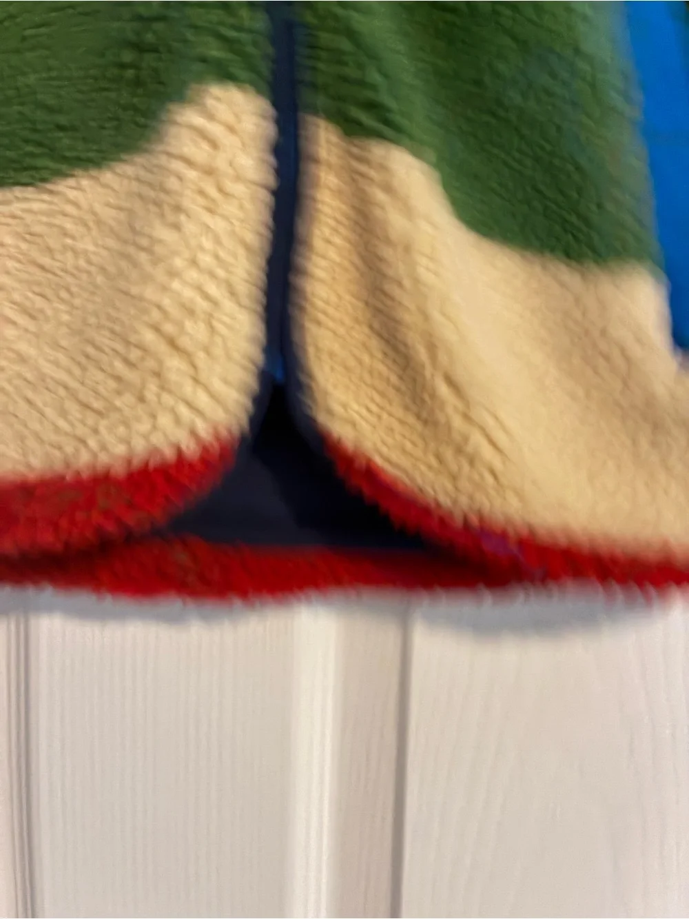 Boden Kids' Multicolor Striped Fleece Jacket - Navy/Red/Yellow/Green Size 10-11
